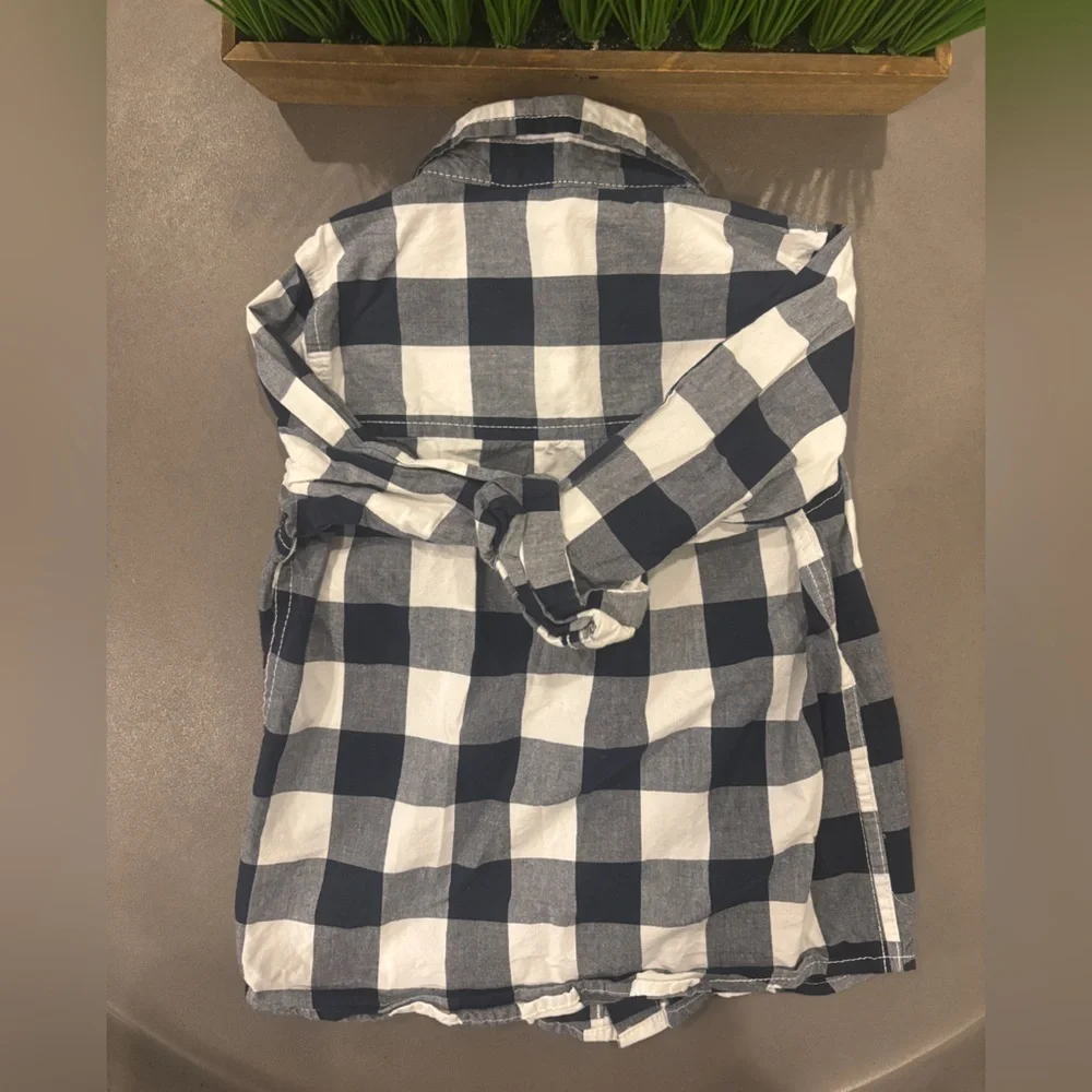 Oshkosh B’gosh Boys Size 4T Blue/White Plaid Button Down